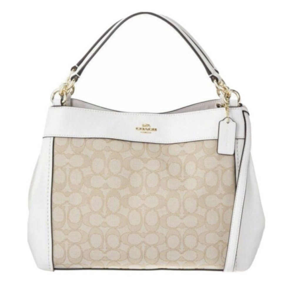COACH SIGNATURE LEXY SHOULDER BAG IN KHAKI
